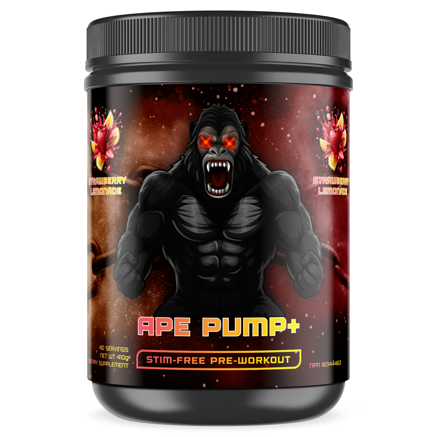 Pre-Workout (Stim-Free) - APE PUMP+ (Strawberry Lemonade)