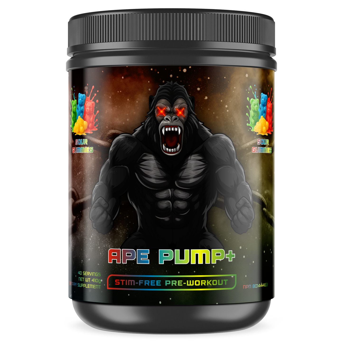 Pre-Workout (Stim-Free) - APE PUMP+ (Sour Gummies)